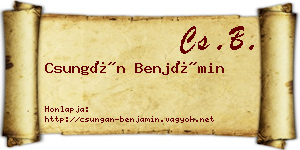 Csungán Benjámin névjegykártya